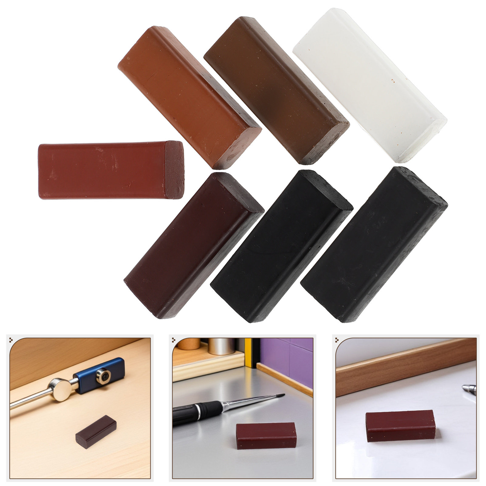 Wood Filler Stick - 7 Peças de Bastões de Cera